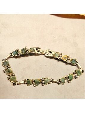 VINTAGE Jade Gold Link Braclet